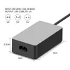 US Tablet PC AC Adapter 44W 15V 2.58A Strömförsörjning Laptop Charger för Microsoft Surface Pro 5/6/4/3 med USB 5V 1A Laddning av mobiltelefon MP4 GPS Digitalkamera