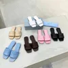 Designer New Women's Slippers Square Flat Sandals Summer Leather Flats Comfort Shoes Walking Shoes Seaside Flip-Flops 36-41