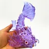 Glass Water Bong Catfish Shape Purple Rig 14.4MM Female Joint Hookah Pipe Bubbler