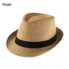 BERETS Fashion Beach Wide Brim Summer Jazz Dress Hat Cowboy Fedora Sun Straw Panama Capberets Oliv22