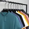 KUEGOU Modekleidung Herren Poloshirt mit kurzen Ärmeln Revers Hohe Qualität Atmungsaktiv Schlank Stickerei Sommer Top Plus Größe 6499 D220615