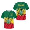 Ghana Jersey 3D Stampa T-shirt grafiche Y2k Summer Flag Tshirt Casual Oversize Drop Wholesale Team Tee 220623