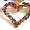 Fashion Big Heart Crystal Earrings for Women Exaggerate Shiny Full Rhinestone Dangle Earrings Bride Wedding Jewelry