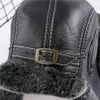 Men's Real Sheepskin Hat Rex Rabbit Fur Cap Earflaps Russian Trapper Hat Ushanka