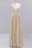 NEW 24 Hours Shipping Champagne Bridesmaid Dresses 2022 Cheap Elastic Fabric Wedding Party Dress robe Demoiselle D honneur