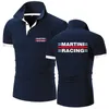 Polo da uomo Estate da uomo Martini Racing Stampa Cotone Tinta unita Casual Manica corta Slim Traspirante Moda CamicieTopUomo UomoUomo