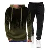 Mens Set Hoodie Sets Men Tracksuit Sportswear HoodiesSweatpant 2 Pieces Autumn Winter Male Warm Clothing Pullover Sweatshirts 220813