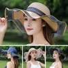 Visiere Cappello da donna elegante con fiocco stampato Cappello a tesa larga stile coreano estivoVisiere Wend22