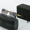 Классические деловые мужчины Солнцезащитные очки Mabach Luxury Male Rimless Glasses прямоугольные рамы