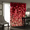 Gordijngordijn Roze Rood Wit Rose Room Gordijnen Grote raam Living Rod Slaapkamer Keuken Indoor Decor Swag Panelscurtain