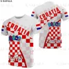 Kroatien Anpassat namn och nummer Fans Soccer Football 3D Tryckt högkvalitativt T-shirt Summer Round Neck Men Female Top-8 220619