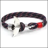 Braccialetti con ciondoli Coda di balena Ancora Uomini Sopravvivenza Corda Catena Bracciale Paracord Maschile Avvolgere Ganci in metallo Newdhbest Drop Delivery 20 Newdhbest Dhpnj