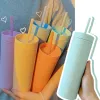 1pc tumblers نحيف كوب باستيل باستيل ملون ملون من البهلوان مع الأغطية والقش 16 أوقية قش بلاستيكي مزدوج الجدار