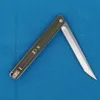 Allvin R5602 Flipper Folding Knife D2 Satin Tanto Point Blade Stainless Steel Sheet Green G10 Handle Ball Bearing Fast Open Pocket Knives With Nylon Bag