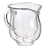 Tasse à crème en verre Double couche de vache créative, joli pichet à lait, jus de thé, café, tasse en verre transparent, pichet à mousseur à lait, 250ml