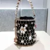 Torby wieczorowe Kwiaty Dżetów Metalowa Torba Wieczorowa Kobiety Luksusowe Designer Diamenty Stopu Klatka Perły Obiad Clutch Torebka Ladies Chic Torebka 220316