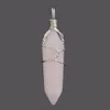 Pendentif en pierre naturelle breloques pendule balle Hexagonal Chakra bijoux de guérison Quartz rose Lapis améthystes fil enroulé pendentifs en cristal