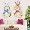 Decorative Flowers & Wreaths Easter Wreath With Lights Handmade Rattan Garland Pendant Home Decor Ornaments For Front Door WallDecorative
