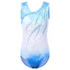 Children Girls Dancewear 5-14 Years Sleeveless Dance Dress Light Colorful Shiny One-Piece Tank Kids Teens Pattern