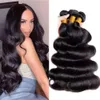 Fasci di capelli umani malesi Natural Black Body Wave Remy Virgin Human Extension Trama durevole Lunga vita 3-4 PCS 9A