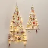 Julekorationer 5/7layer Creative Natural Log Wall Tree Diy Xmas Ornaments Decor Year Party Pendant Ball Card Charm Navidadchristmas