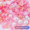 New 3mm-10mm Mixed AB colors Half Round Pearls Beads Flatback Scrapbooking Embellishment Craft DIY