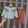 Conjuntos de ropa para niñas pequeñas, blusas con lazo, tops, bombachos, pantalones, traje, ropa para niños, traje dulce