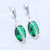 Boucles d'oreilles lustre émeraude classique en argent 925, 12 Options de couleurs pour cadeaux d'anniversaire pour femmes, Farl22