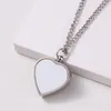 Sublimering Hängsmycke Termisk överföring Utskrift Halsband Urn Memorial Halsband Vit Blank DIY Pendants Lovers Heart Ornament Jle13667