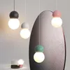 Lampes suspendues chambre lampes de chevet ronde moderne Simple tête unique longue ligne barre lampe de Table Art salle à manger petites lumièresPendentif