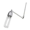 Raucherzubehör 36MM / 57MM / 72MM Glas leere Schnupftabakflasche mit Metalllöffel Snorting Snorter Bullet Container Aufbewahrungsspender Pillenetui