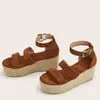 Sandalen Damen Open Toe Espadrilles Wedges Sommer Punk Casual Freizeit Strandschuhe Flatform WomanSandals