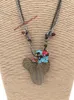 Hänghalsband personliga handgjorda smyckesleverantör Leaf Pendents unika boho vintage för kvinnor