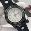 lmjli – Mechanische Herrenuhr, 46 mm, modische Business-Uhren, automatischer Kalender, Kautschukarmband, weißes Zifferblatt