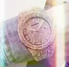 고품질 남성 거주자 시계 42mm 클래식 풀 다이아몬드 아이스 아웃 쿼츠 운동 남성 수입 크리스탈 거울 배터리 손목 시계 선물 시계