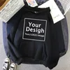 Women Custom Hoodie Anpassa personlig student Customized Print Text DIY Drop Sweatshirts 220722