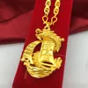 Colliers pendentifs Fashion Dominering Dragon Pilier pour hommes Vietnam Alluvial Gold Collier Pendant-Enteur