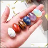 Stone Loose Beads Jewelry Natural 30Mm Egg Ornaments Quartz Healing Crystals Energy Reiki Gem Craft Hand Pieces Living Room Deco Dhu0P
