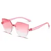Ladies Cat Ear Frameless Jelly Transparent Retro Allinone Ocean Piece Candy Color Solglasögon 220620