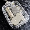 Keychains Music Box KeyChain Pendant Movement 18 Tones Mechanical Metal Boxes Clockwork With Screw Kids Gifts Toys Enek22