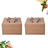 Gift Wrap Handheld Square Cake Box Organizer Kraft Paper Single Layer Packaging Boxes For Home Dessert Shop - 6 InchGift