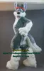 Costume de poupée de mascotte Gris Husky Chien Renard Loup Costume De Mascotte Ensemble De Costume De Fourrure Jeu De Rôle Jeu De Fête Déguisement Fête De Noël Taille Adulte