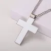 Mode DIY Sublimation leere Herren Halskette Silber Kreuz Halskette Designer Schmuck Frauen Mann Kette Party Fotorahmen Anhänger für Paare Frau Halsketten Geschenk