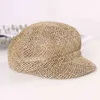 Hollow achthoekige hoed voor dames zomer uit meisje straw hoeden outdoor street mode mode retro Britse stijl mesh cap J220722