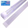 LED TUBE LIGHT T8 Integrated Одноместный приспособление для коммунального магазина, 144 Вт, 6500К, дневной свет Белый 6500K Высоковыходные выводы, соединенный потолочный светильник гараж, подвал, прозрачный объектив OEMLED