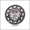 Charms Retro Black Heart Love Rhinestone Snap Button Kobiety Biżuterię Biżuterię 18 mm metalowe przyciski Snaps DIY Bransoleta Klejnot Karszop2006 Dhqxf