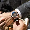 腕時計カジュアルメンズ腕時計高級ファッションクォーツ腕時計レザーストラップバレンタインデー花婿の付添人ギフトカレンダー 3ATM ライフ Waterp