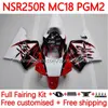 OEM Motorcycle Bodys for Honda NSR250 NSR 250 R MC18 PGM2 MC16 1988-1989 Bodywork 124NO.5 MC 16 18 NSR 250R NSR250R 88 89 NSR250RR 1988 1988 Fairing Kit Red Red Red Red Red