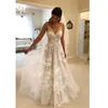 Vestido De Novia con cuello en V, vestidos De Novia sin mangas con apliques y espalda descubierta hasta el suelo, vestidos De Novia árabes De princesa Dubai