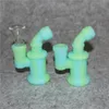 Glow in the dark Mini bong Hookah silicone Blunt Bongs Bubbler Joint Smoking Bubble Water Pipes hand Pipe